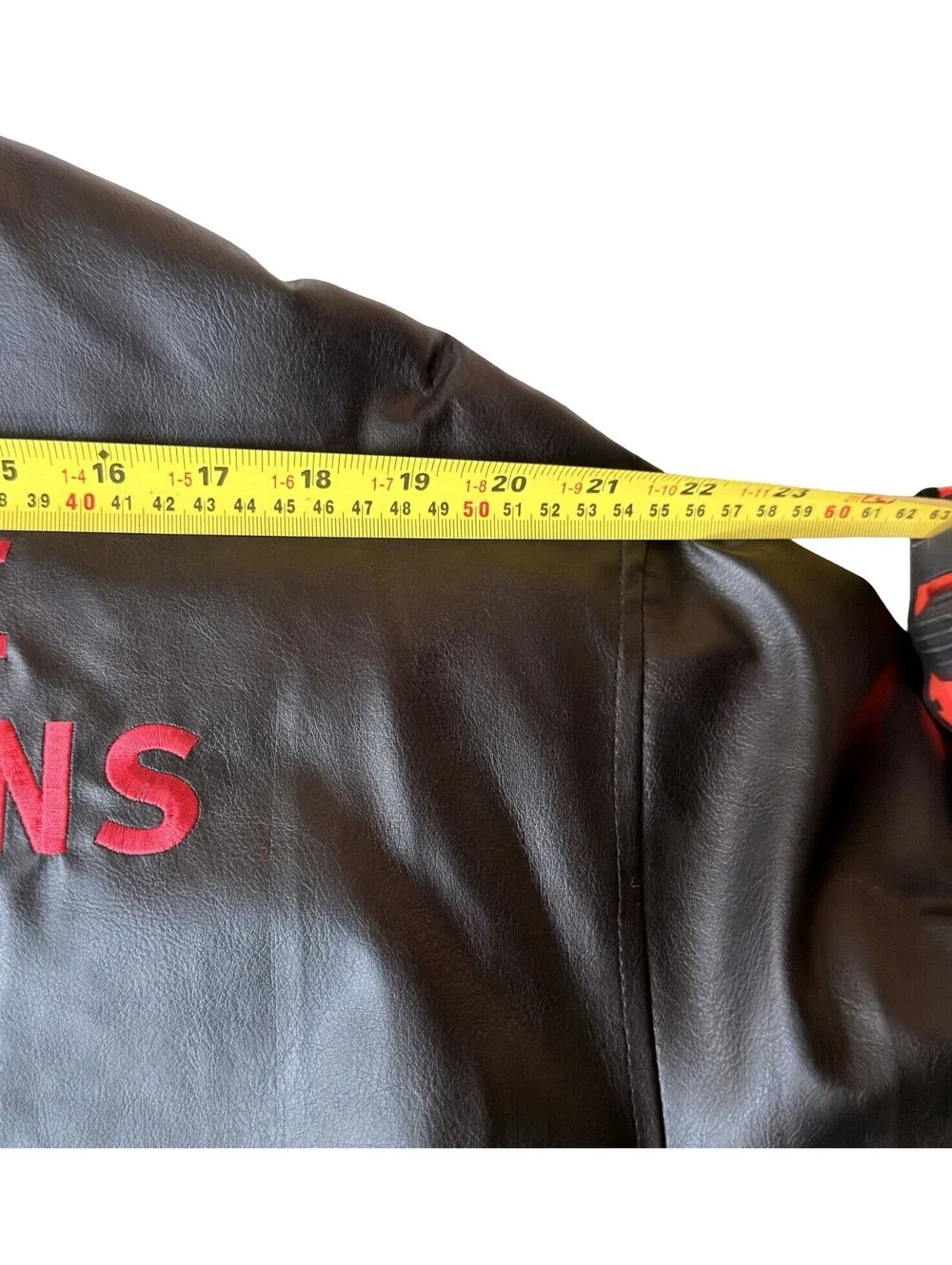 Dodge Faux Leather Bomber Jacket Black Red Logo Men’s M NWT